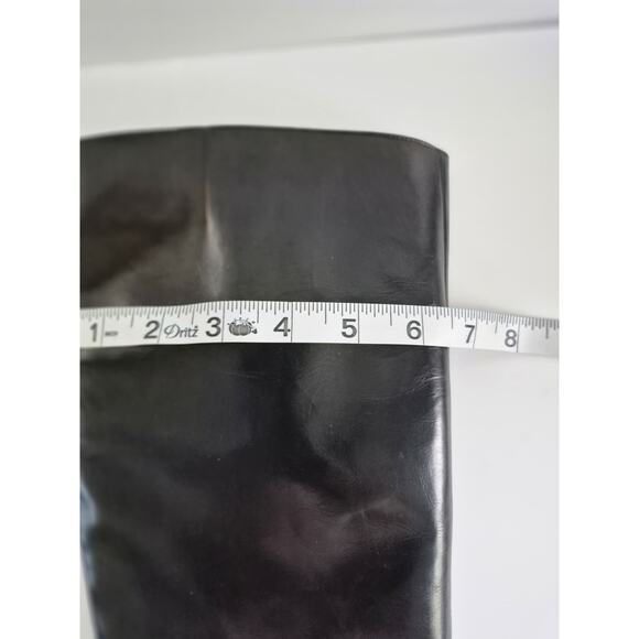 Ferragamo Boots Womens 7 B Black Italian Leather Knee High Mid Heel Quiet Luxury - Picture 7 of 10